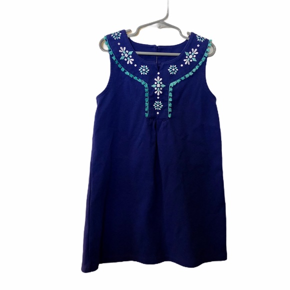 Gymboree blue embroidered sleeveless dress size 7